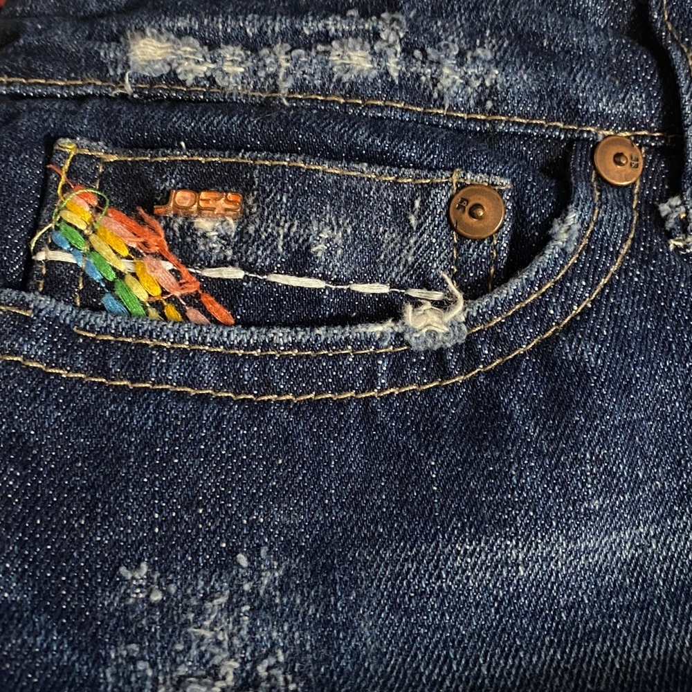Joes Hendrix Jeans, Flare leg, Cotton, Embroidery, Rainbow, Sz 27x31, Denim​ - Picture 8 of 12